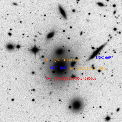 NGC 3842 and Quasars